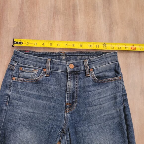 7 For All Mankind Gwenevere Cropped Jeans Stretch Blue Women’s Size 29 - Picture 6 of 11